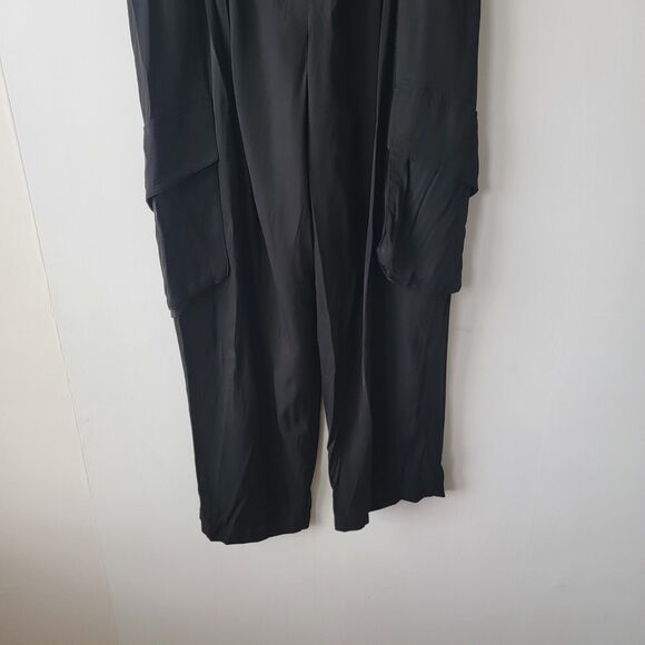 COS womens Wide-Leg Cargo Trousers size 14 high waist - Picture 4 of 8